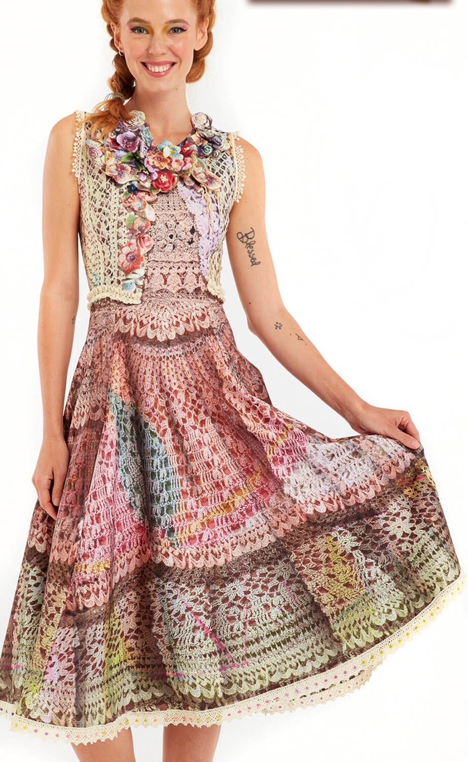 IPNG: Feelin' Bloomy Knit Illusion Zip Dress