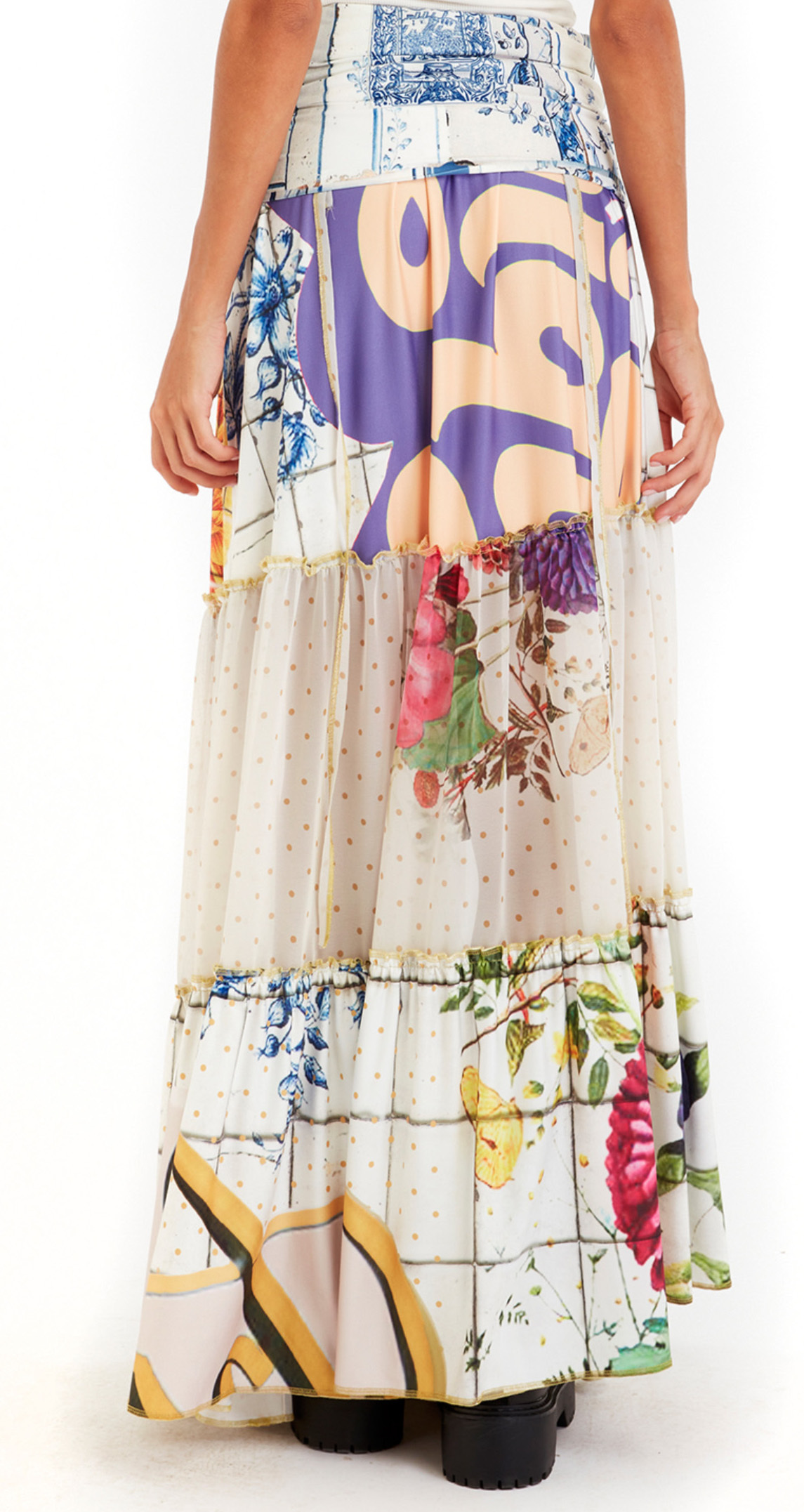 IPNG: Ocean Washed Tiled Illusion Convertible Maxi Dress To Skirt