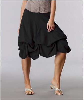 Luna Luz: Tied & Dyed Midi Cotton Skirt (In Black, All Ship Immed!)