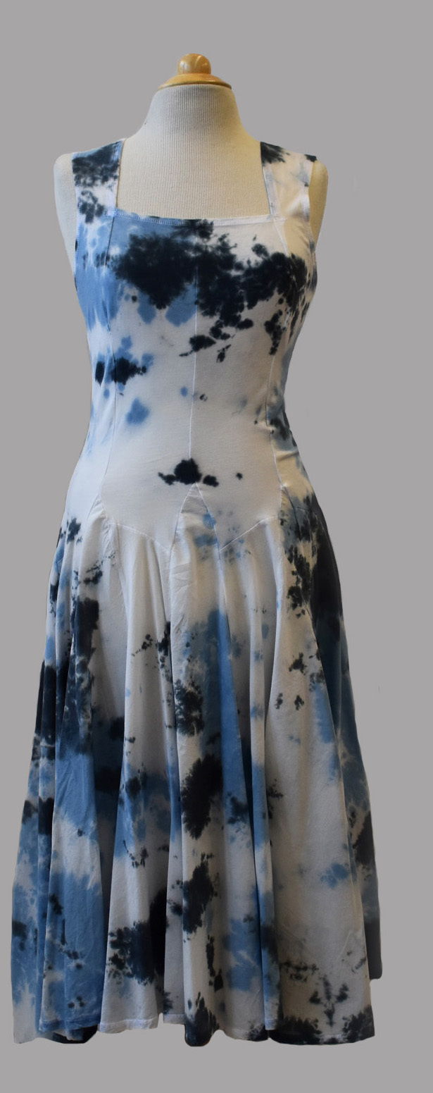 Luna Luz: Romantic Square Neck Dyed Midi Dress (NEW Color: Ships Immed, 3 Left!)
