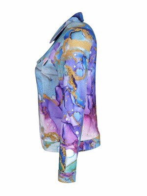 Simply Art Dolcezza: Moody Mermaid Bubble Abstract Art Soft Denim Jacket