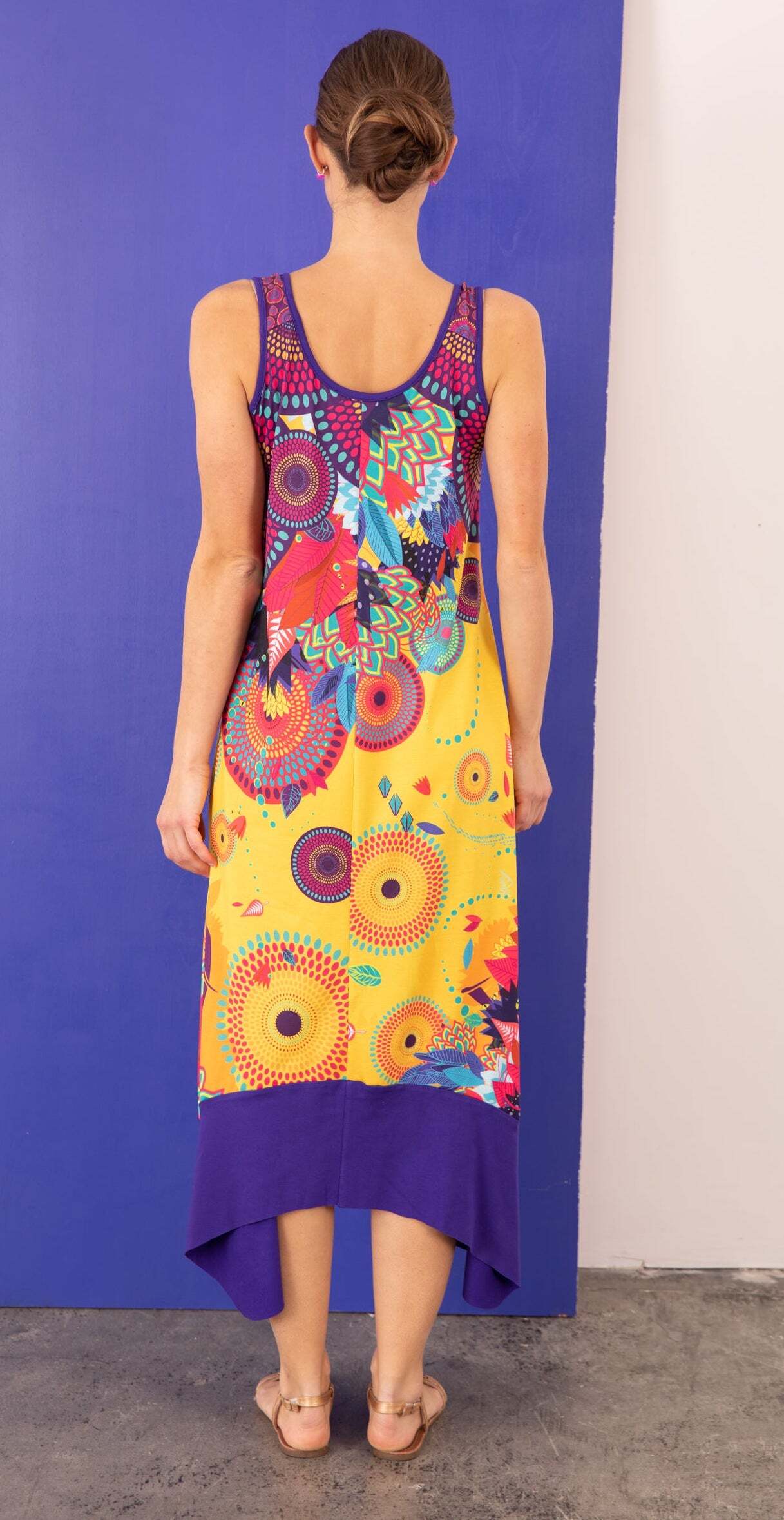 Anatopik: Colors Of My Genie Lamp Flared Maxi Dress
