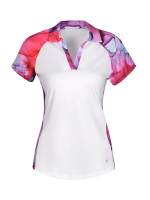 Golf Club Dolcezza: Red Purple Pink Comfort Capped Sleeve Top (1 Left at a Special price!)
