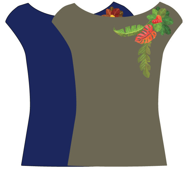 Paul Brial: Tropical Hearts Capped Sleeve T-Shirt (More Colors!)