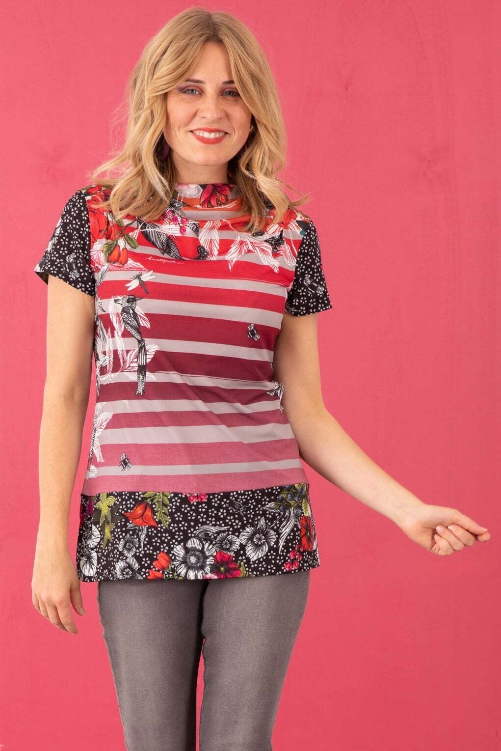 Anatopik: Enchanted Black Beauty Flower T-Shirt ANAT_FLORAL_TSHIRT_PEDRO