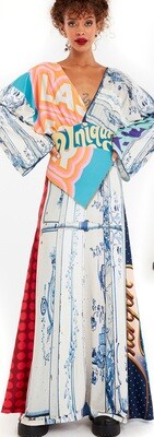 IPNG: Ocean Washed Tiled Illusion Kimono Dress (Some Ship Immed!)