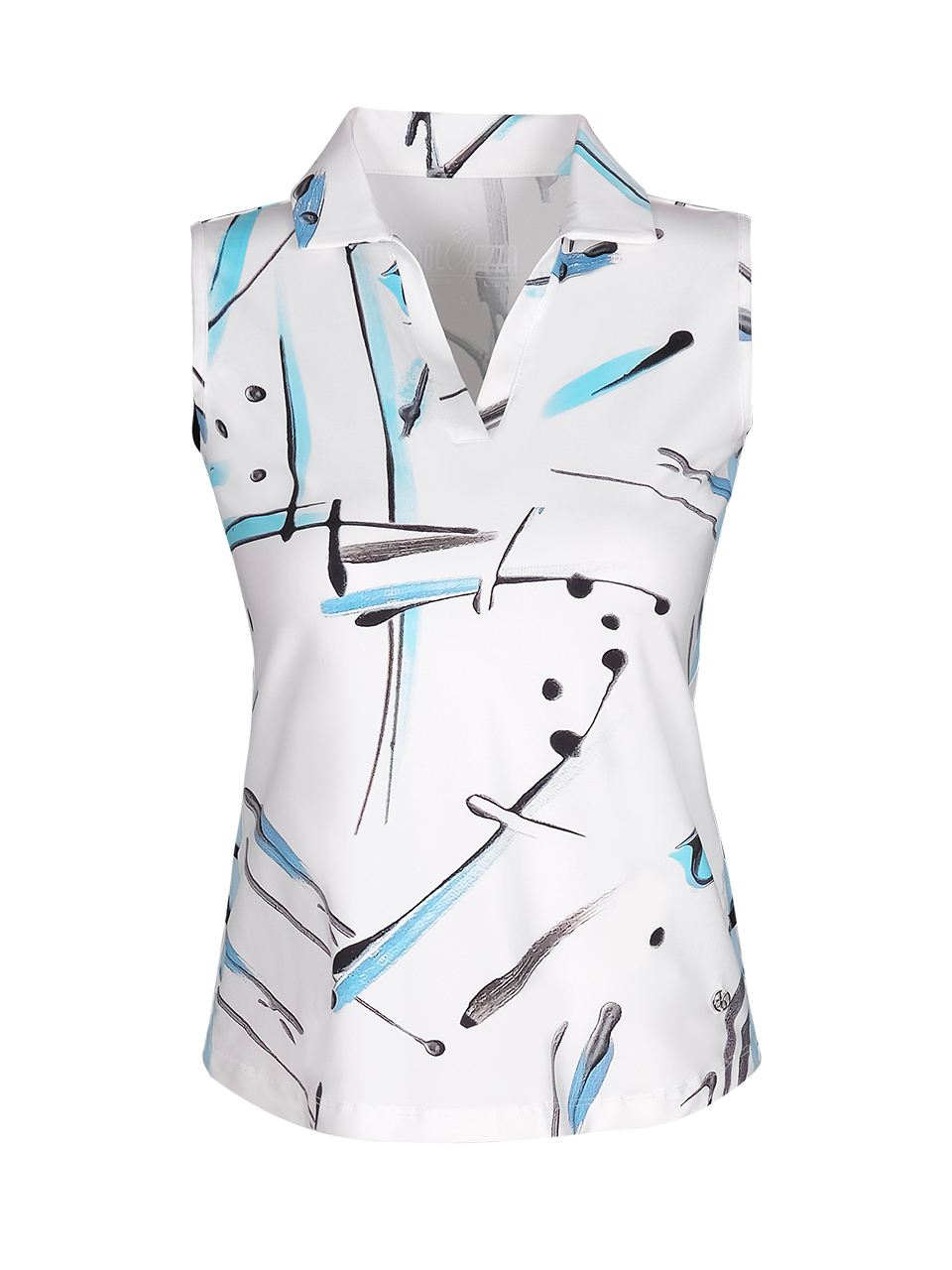 Golf Club Dolcezza: Thetys Abstract Art 4-Way Stretch Comfort Top (Ships Immed, 1 Left at a Special price!) Dolcezza_GolfClub_22423