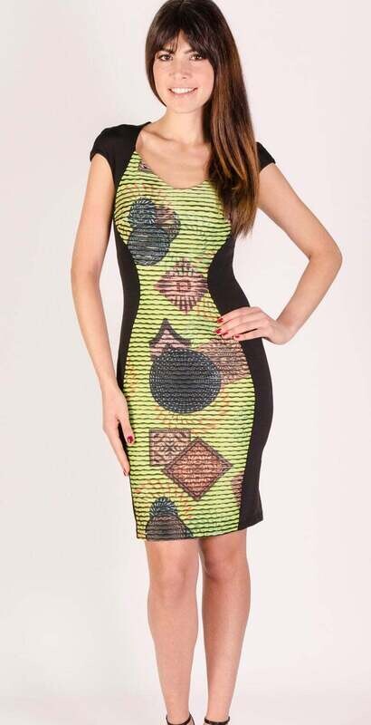 Eroke Italy: Stone Pink Color Block Dress Eroke Italy: Stone Pink Color Block Dress