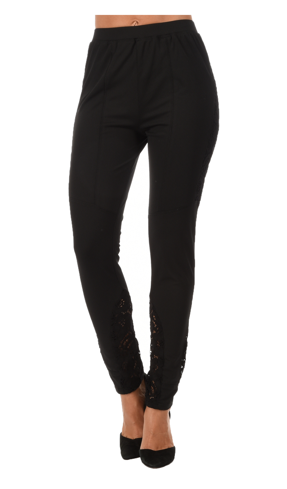 L33 Paris: Button & Lace Velvet Lined Legging (3 Left!) L33_BUTTON_LACE