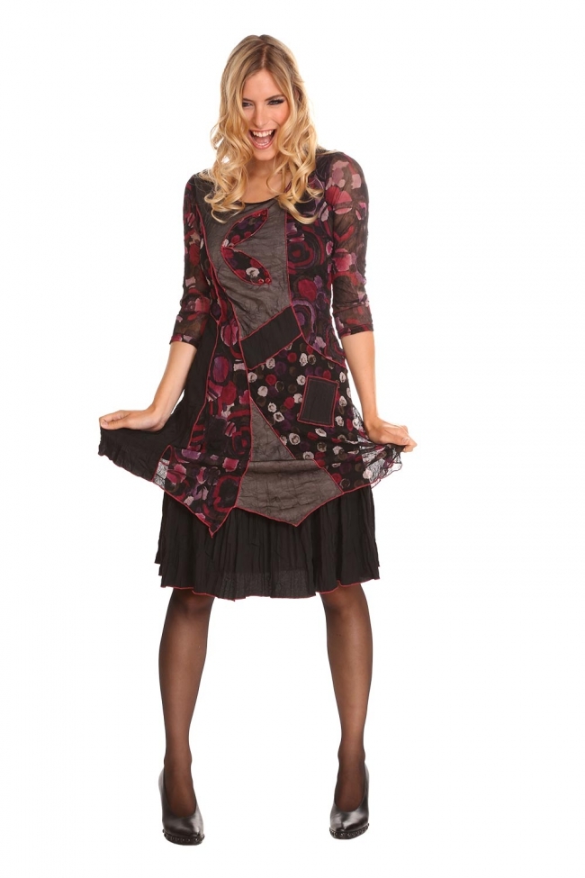 Me Paris: Purple Rose Patched Dress SOLD OUT