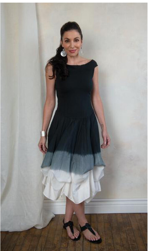 Luna Luz: Sleeveless Tied and Dyed Dress (Ships Immed in NEW Color: Clouds, 3 Left!)