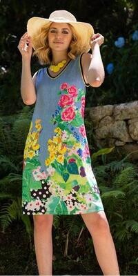 Maloka: Sunflower & Roses Patch Contrast Fitted Dress (Few Left!)