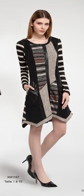 L33 Paris: Asymmetrical Sexy Patch Dress/Coat (1 Left!) L33_XM1167_N