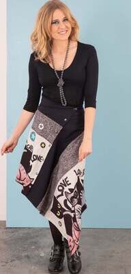 Anatopik: Catwoman City Art Asymmetrical Tweed Skirt Anatopik: Catwoman City Art Asymmetrical Tweed Skirt