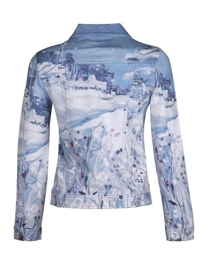 Simply Art Dolcezza: Snowfall Abstract Art Soft Denim Jacket