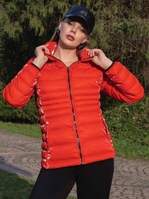 Dolcezza: Quilted Puffer Zip Jacket (In Red, 3 Left!)