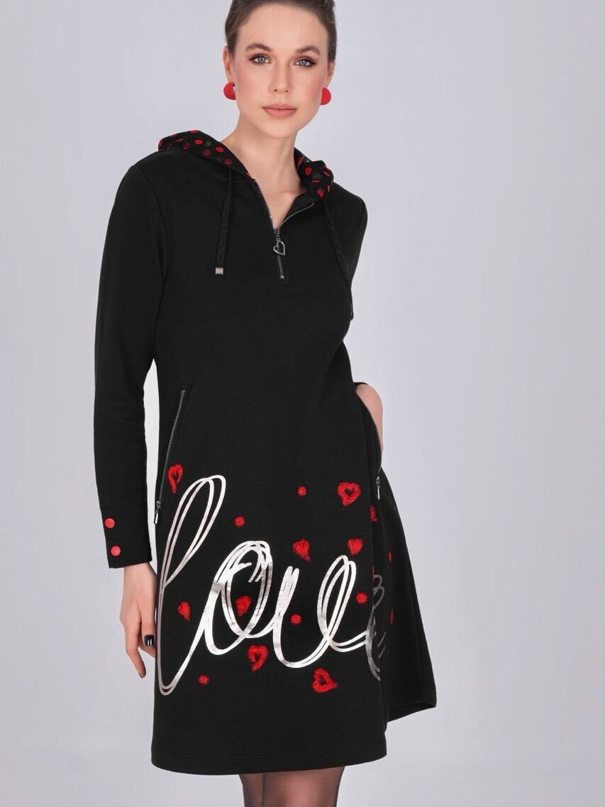 Simply Art Dolcezza: Lovely Lovers Abstract Art Flared Sweatshirt Dress