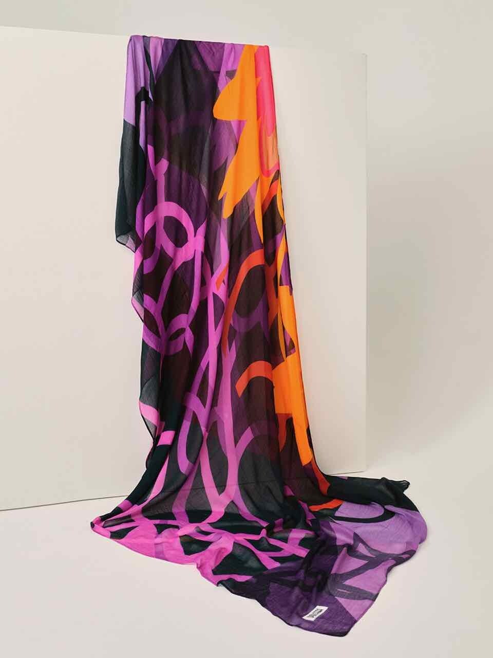 Simply Art Dolcezza: Digital Geometry Mauve Abstract Art Scarf