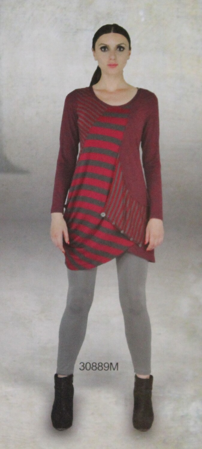 Dzhavael Couture: Swingin&#39; It Sexy Tunic (In Black &amp; Wine) SOLD OUT