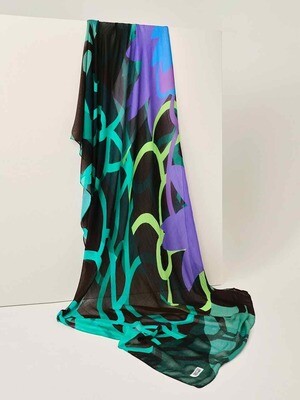 Simply Art Dolcezza: Digital Geometry Green Abstract Art Scarf SOLD OUT