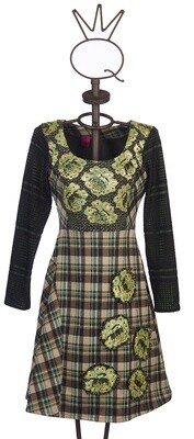 Save The Queen: Lucky Leaf Embroidered Tartan In Silk