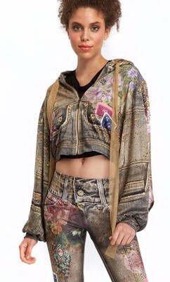IPNG: Fortune In Flowerland Denim Illusion Hoody Puff Jacket (Some Ship Immed!)