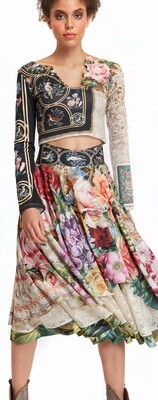 IPNG: Fortune In Flowerland Illusion Midi Skirt