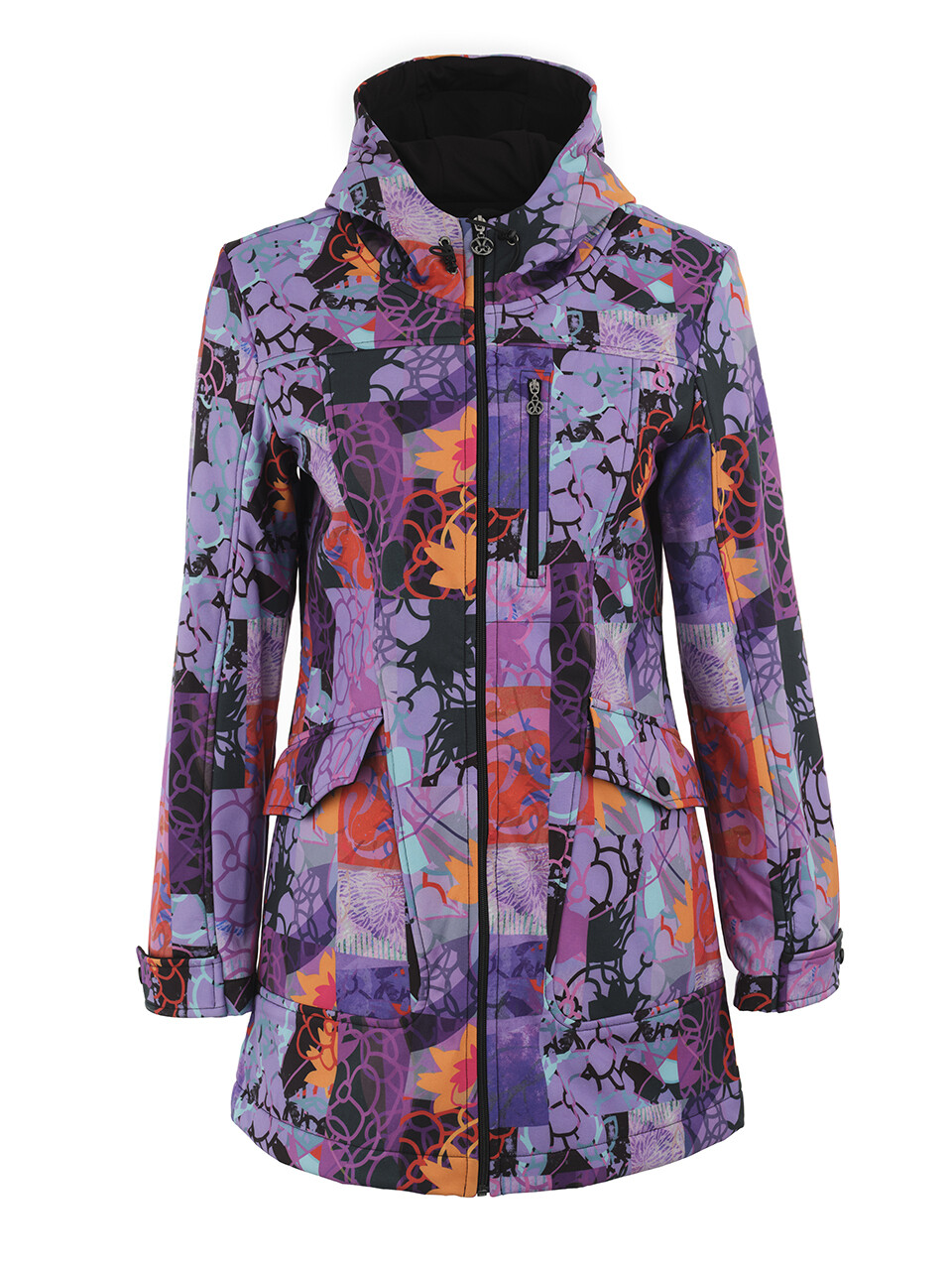 Simply Art Dolcezza: Digital Geometry Hooded Soft Shell Abstract Art Coat SOLD OUT