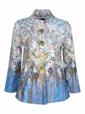 Simply Art Dolcezza: Symphonie Abstract Art Flared Jacket