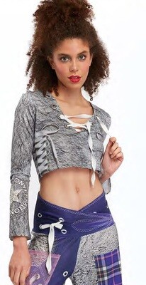 IPNG: Fall Conversations Illusion Shirt Mini In Grey (Comes in 2 Lengths!)