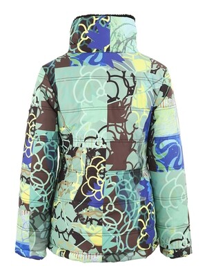 Simply Art Dolcezza: Digital Geometry Green Soft Shell Laminated Abstract Art Coat