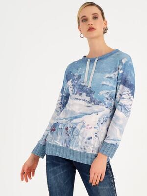 Simply Art Dolcezza: Snowfall Abstract Art Pullover