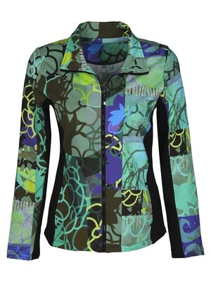 Simply Art Dolcezza: Digital Geometry Green Zip Jacket SOLD OUT