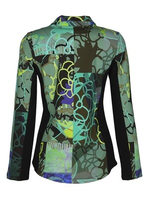 Simply Art Dolcezza: Digital Geometry Green Zip Jacket SOLD OUT