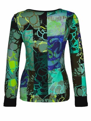 Simply Art Dolcezza: Digital Geometry Green Asymmetrical Top