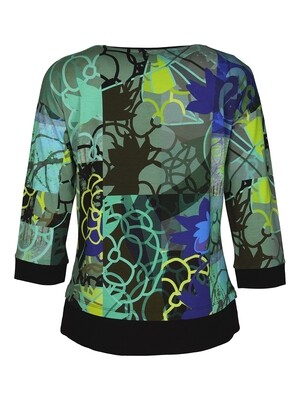 Simply Art Dolcezza: Digital Geometry Green Flared Top