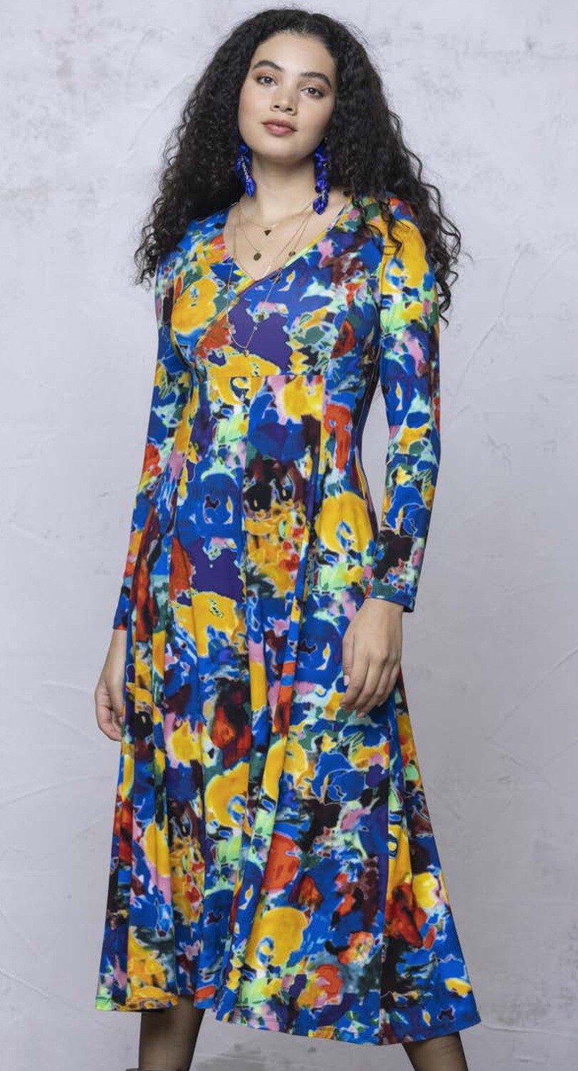 Maloka: Carried Away In Color Flared Midi Dress