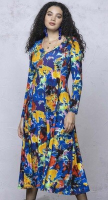 Maloka: Carried Away In Color Flared Midi Dress Maloka: Carried Away In Color Flared Midi Dress