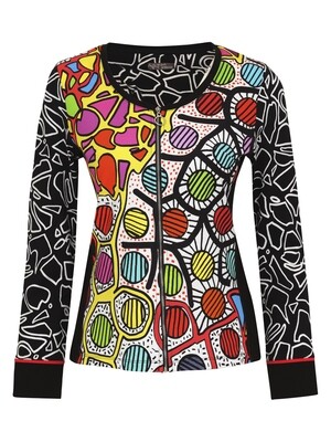 Simply Art Dolcezza: Mistral X3 Abstract Art Zip Up Cardigan