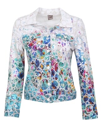 Simply Art Dolcezza: Dimension 44 Abstract Art Soft Denim Jacket