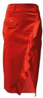 Maloka: Ruffled Split Midi Skirt