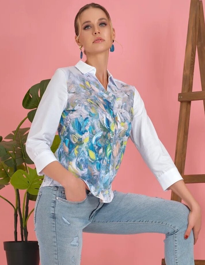 Simply Art Dolcezza: Bath Of Nature Abstract Art Blouse