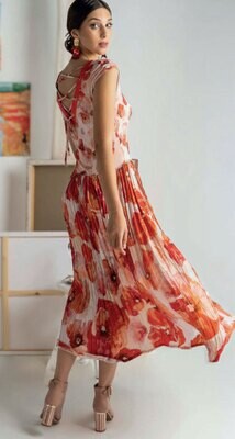 Paul Brial: Princess Orange Poppy Maxi Dress