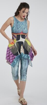 IPNG: Mermaiden Shuffle 3D Illusion Gypsy Shirt Tunic