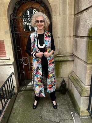 Maloka: Snorkeling Abstract Art Midi Shirt Dress