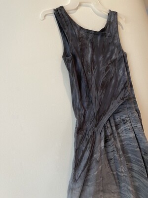 Luna Luz: Cross Over Bodice Long Dress In Stormy Weather