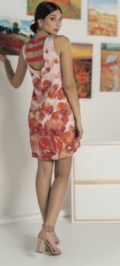 Paul Brial: Princess Orange Poppy Linen Mini Dress