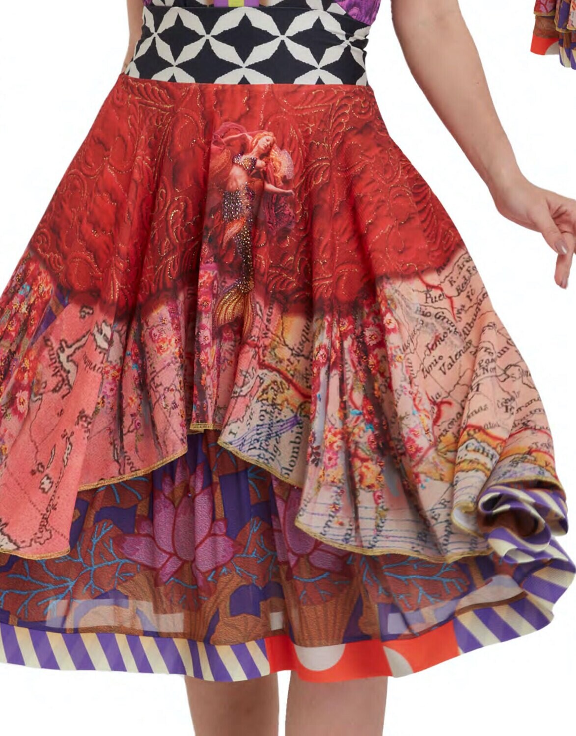 IPNG: Mermaiden Shuffle Illusion Flared Midi Skirt