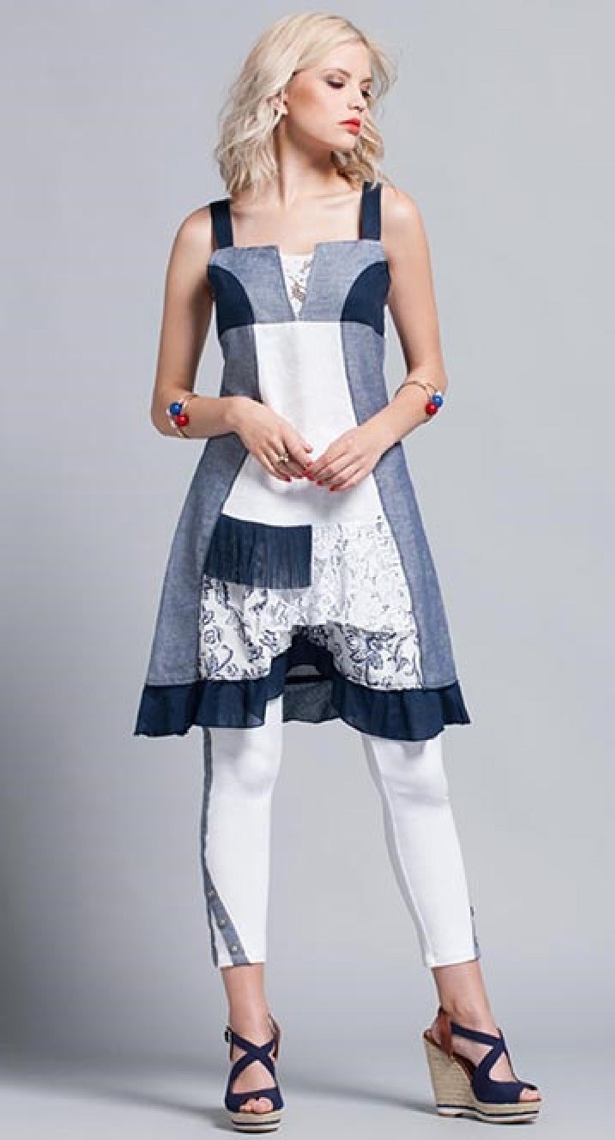Maloka: Linen Denim Rosette Dress/Tunic (3 Left!) MK_DIEGO_N