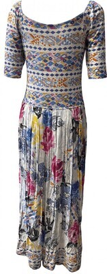 Paul Brial: Rosette Contrast Maxi Dress